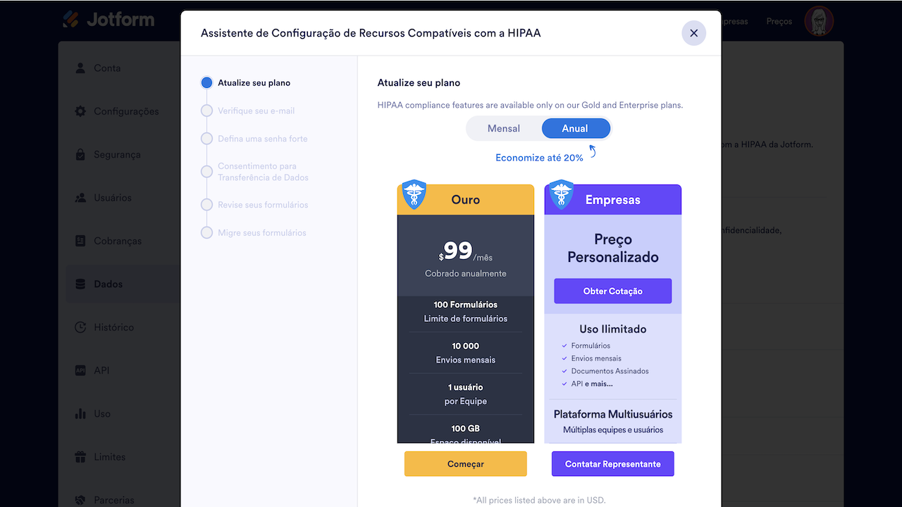 Como Ativar Recursos Compatíveis com a HIPAA - 2
