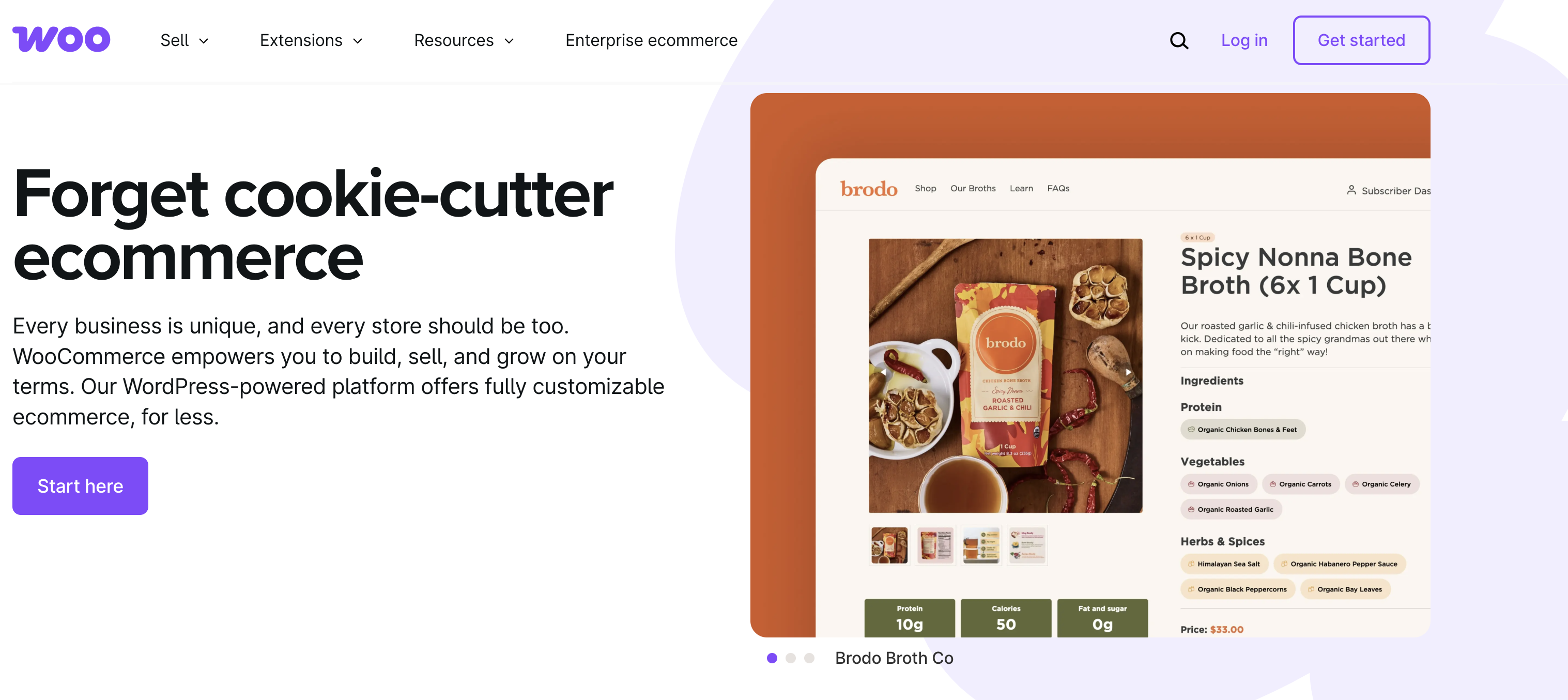 WooCommerce landing page
