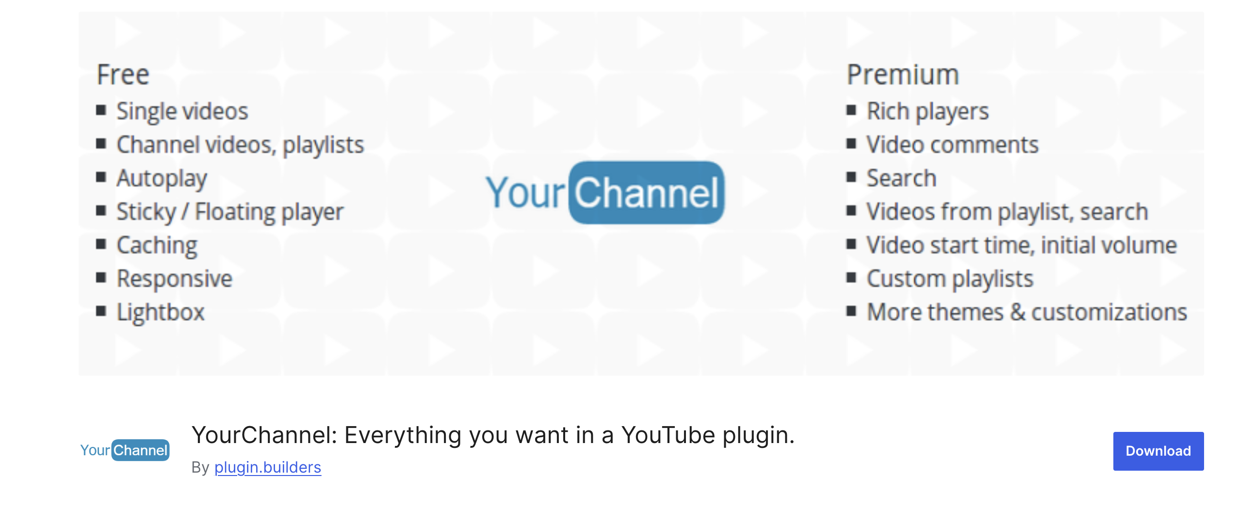 YourChannel landing page