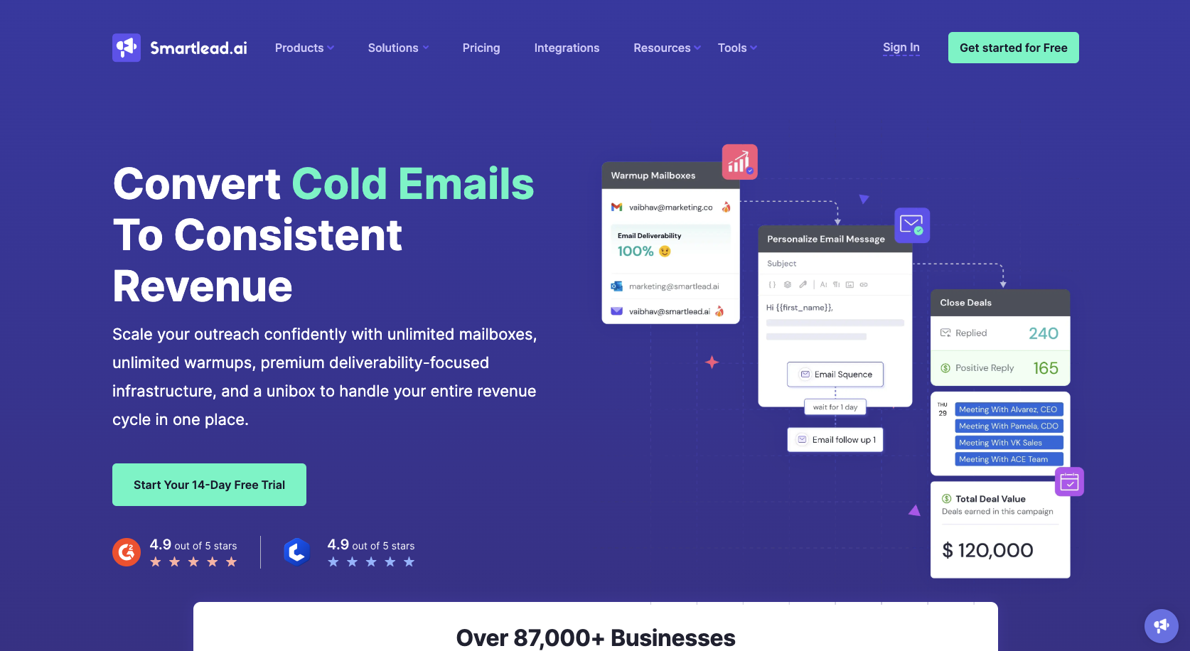 Smartlead Landing Page