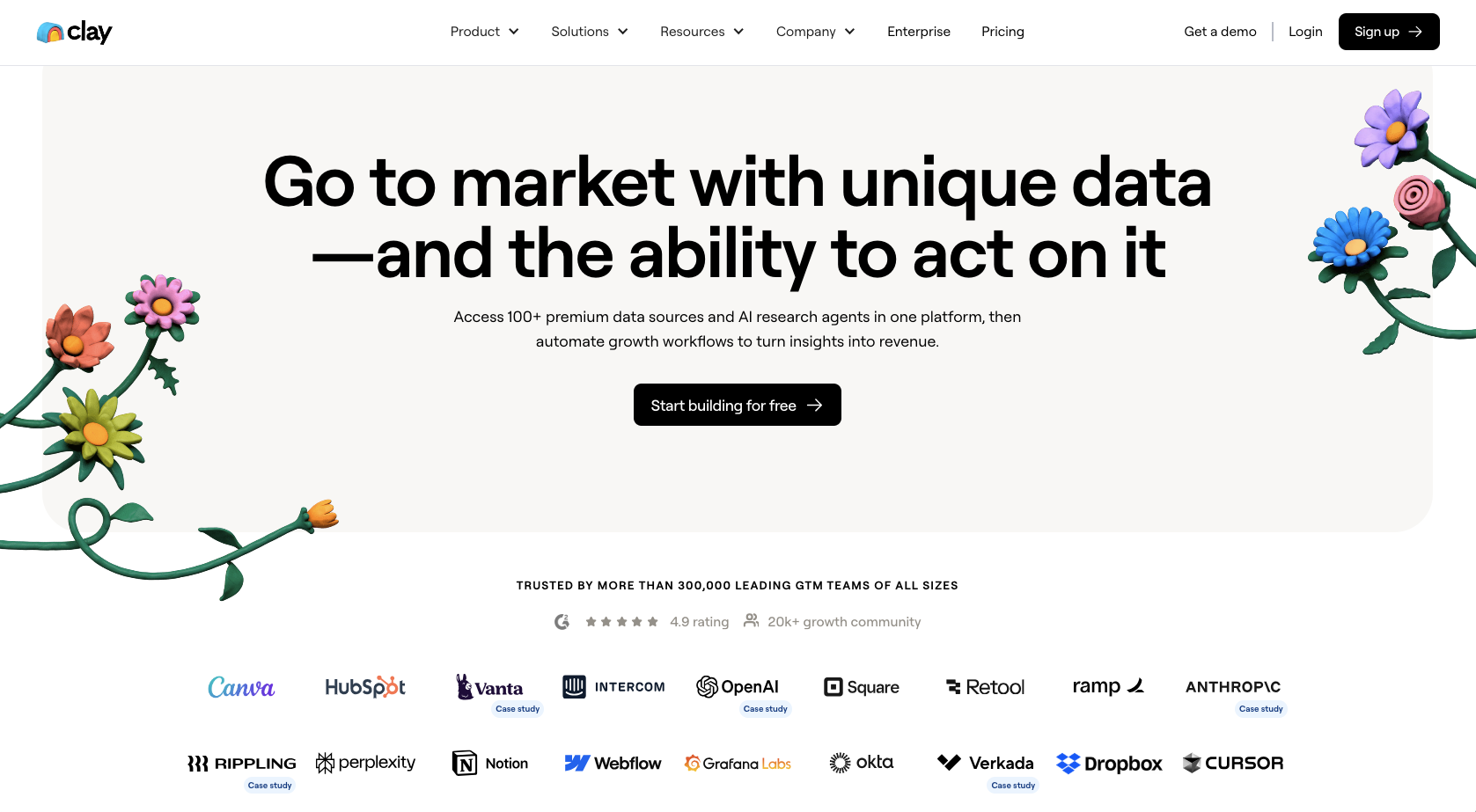 Clay Landing Page