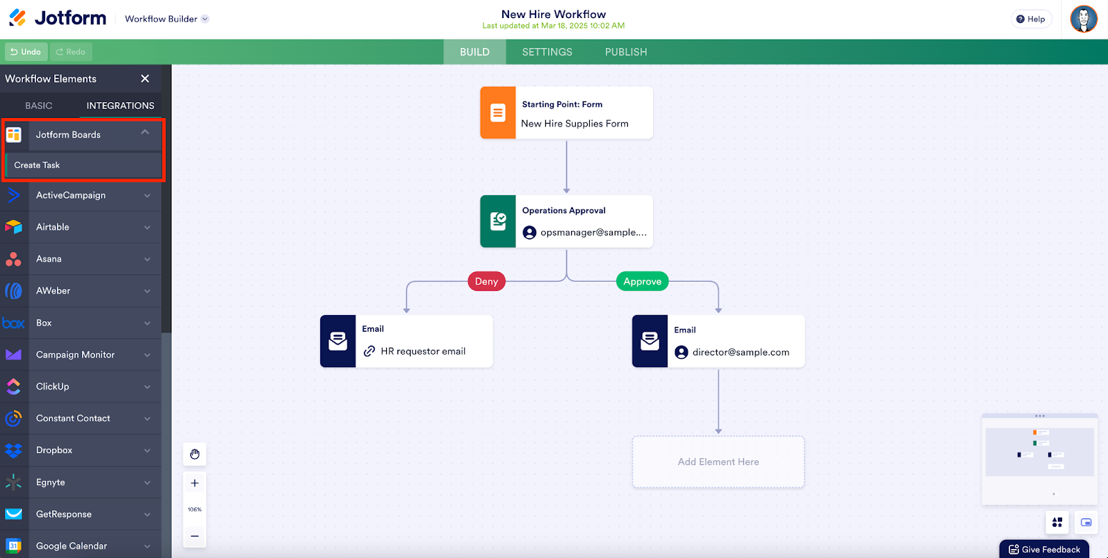 Jotform Boards integration on Jotform Workflows