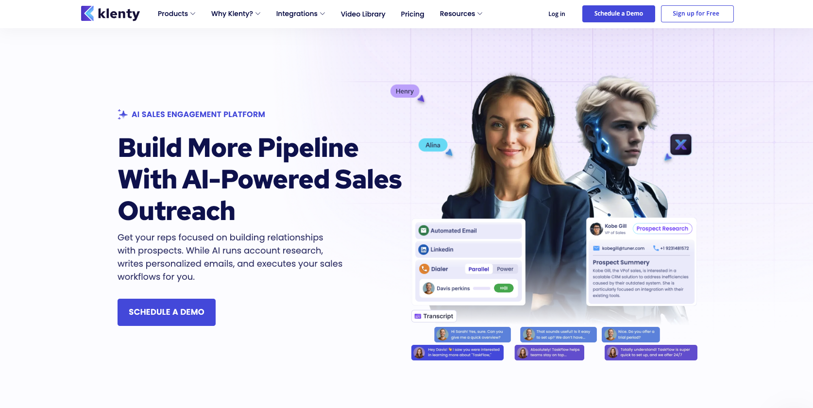 Klenty Landing Page