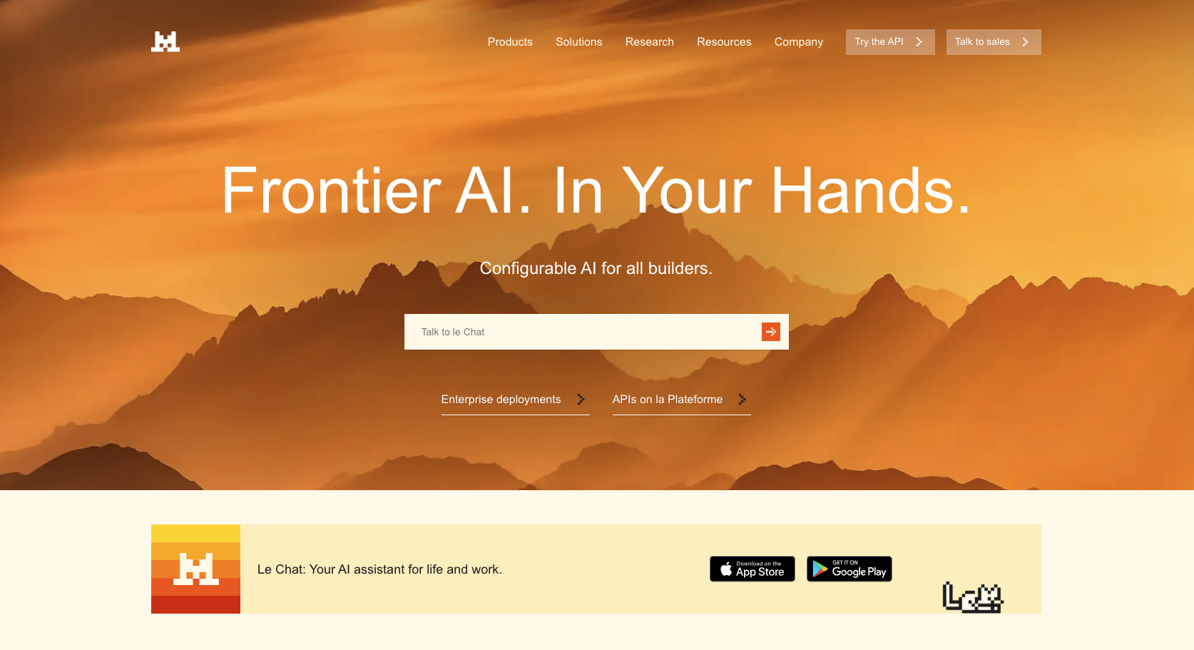 Mistral AI Landing Page
