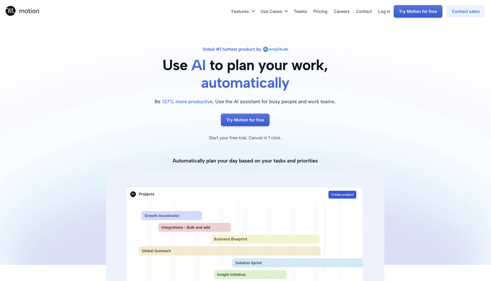 Motion Landing Page