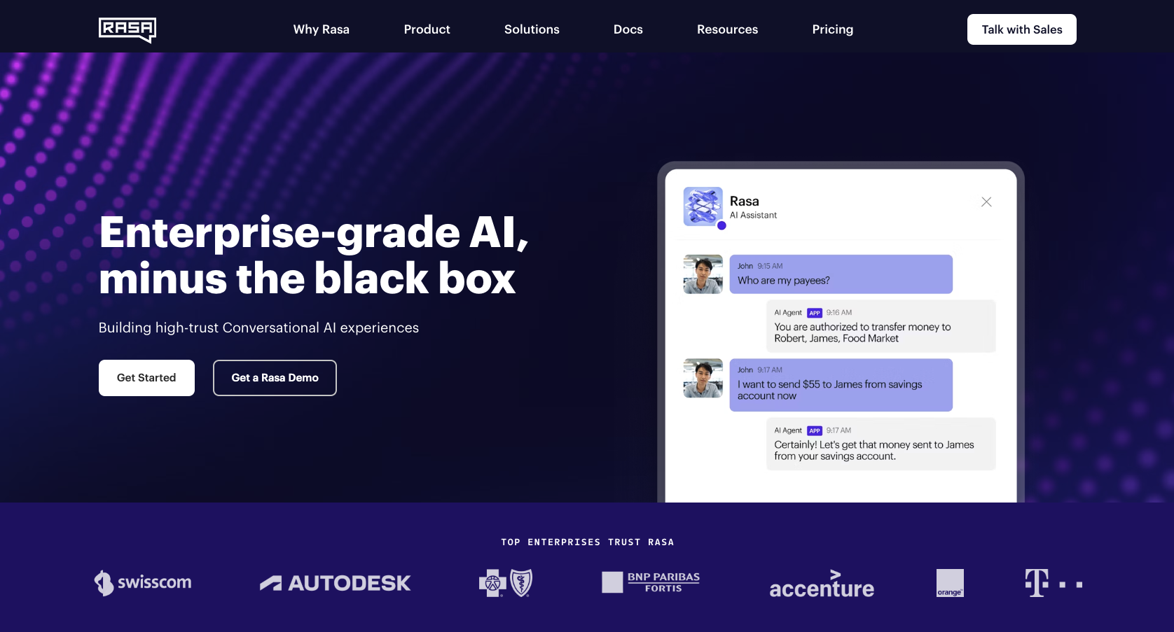 Rasa AI Landing Page