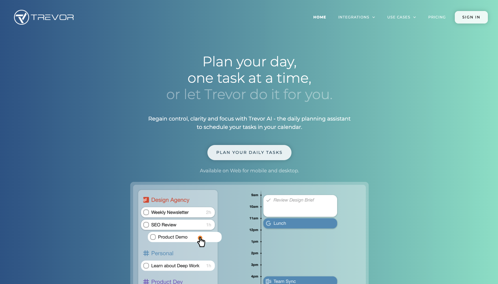 Trevor Landing Page
