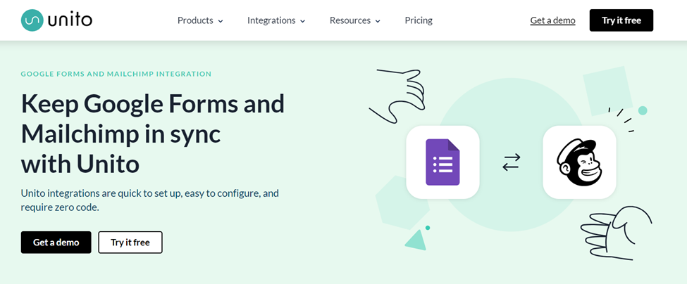 unito landing page