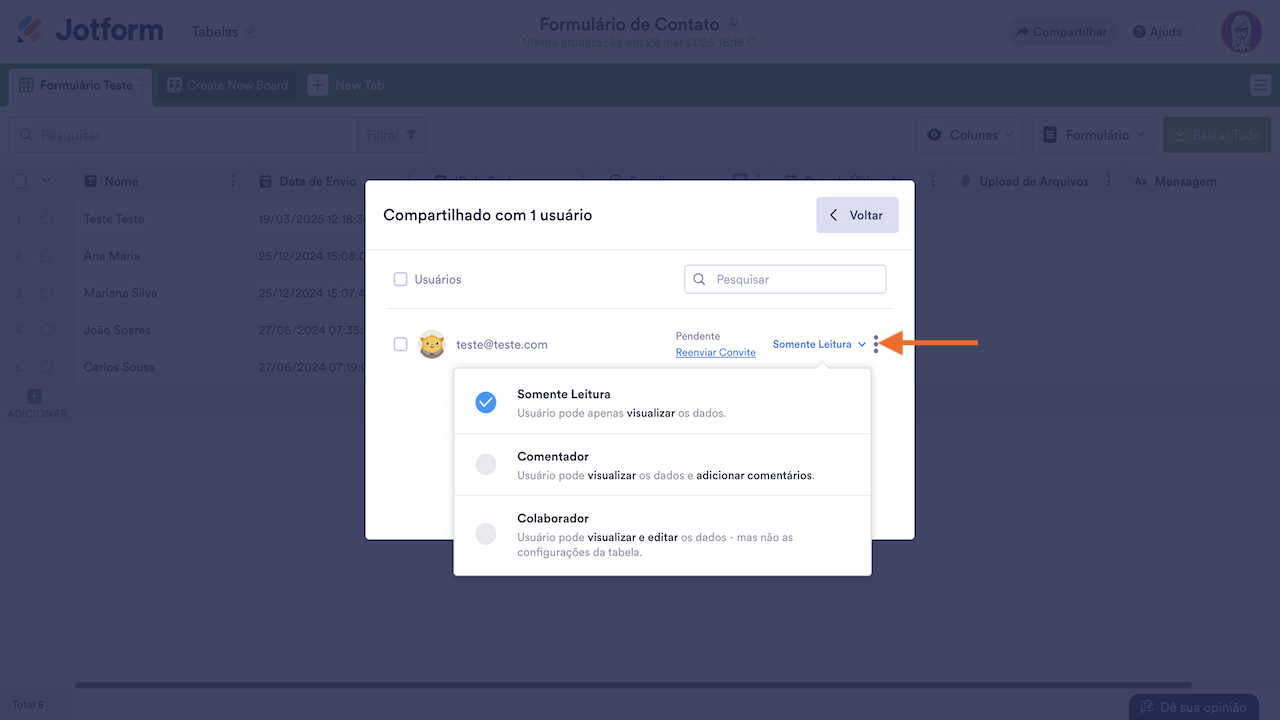 Alterando permissão do usuário 2