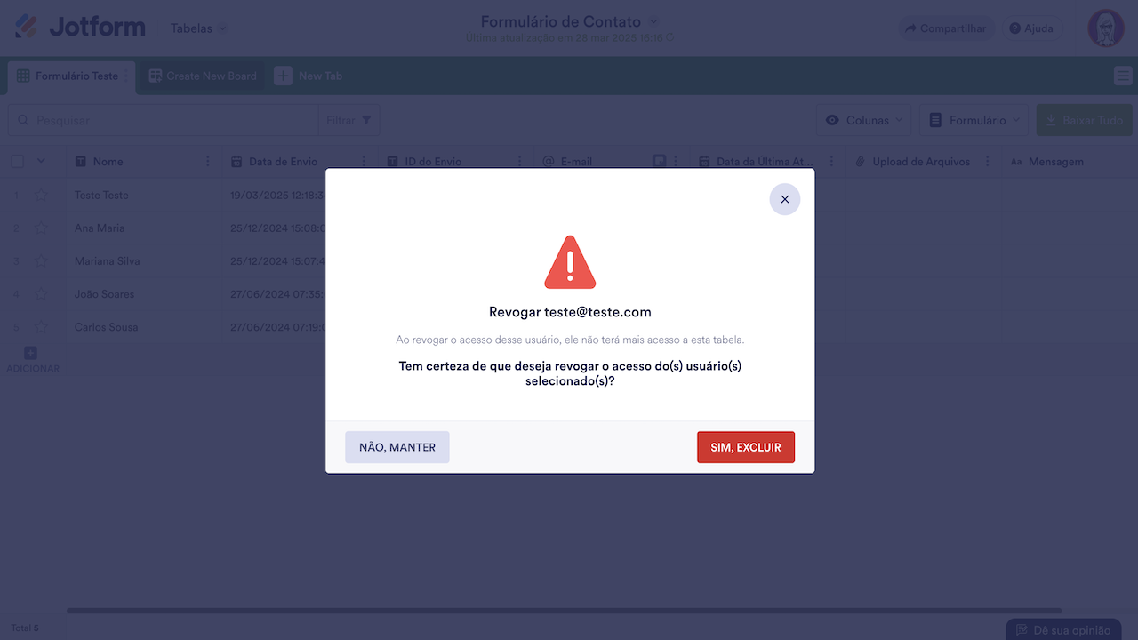 Revogando acesso do usuário 2