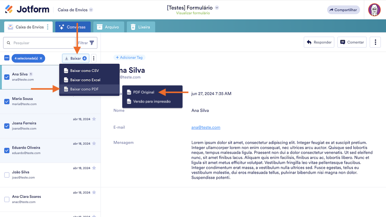 Selecione o PDF original para download