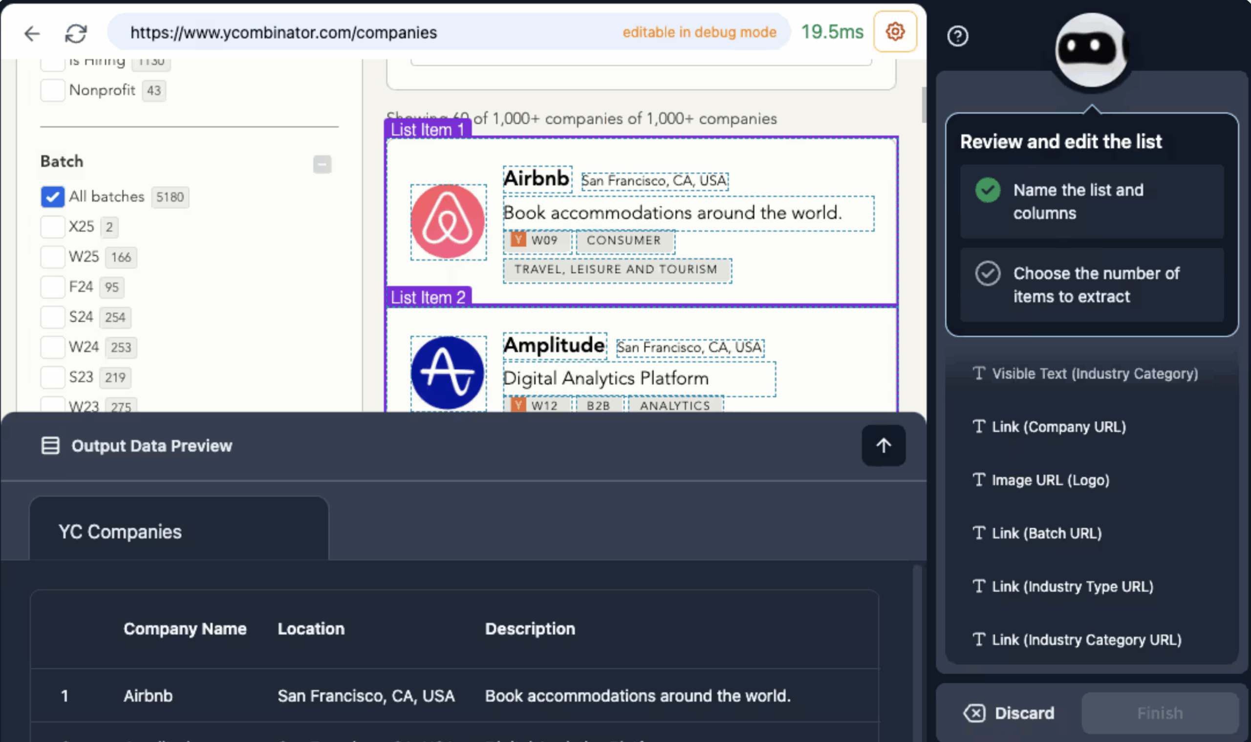Browse AI user interface
