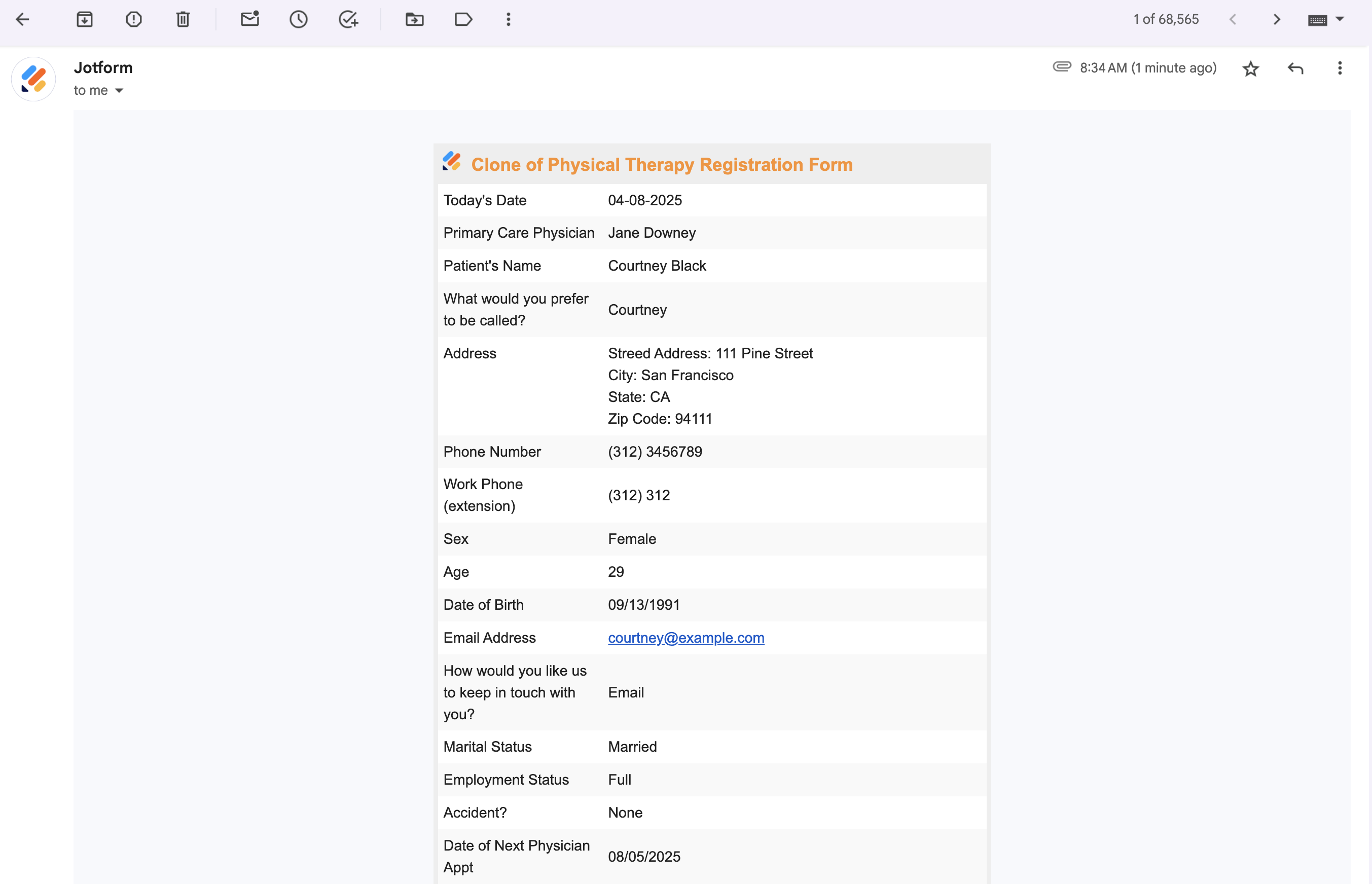 Melihat Respons Formulir Smart PDF di Mail