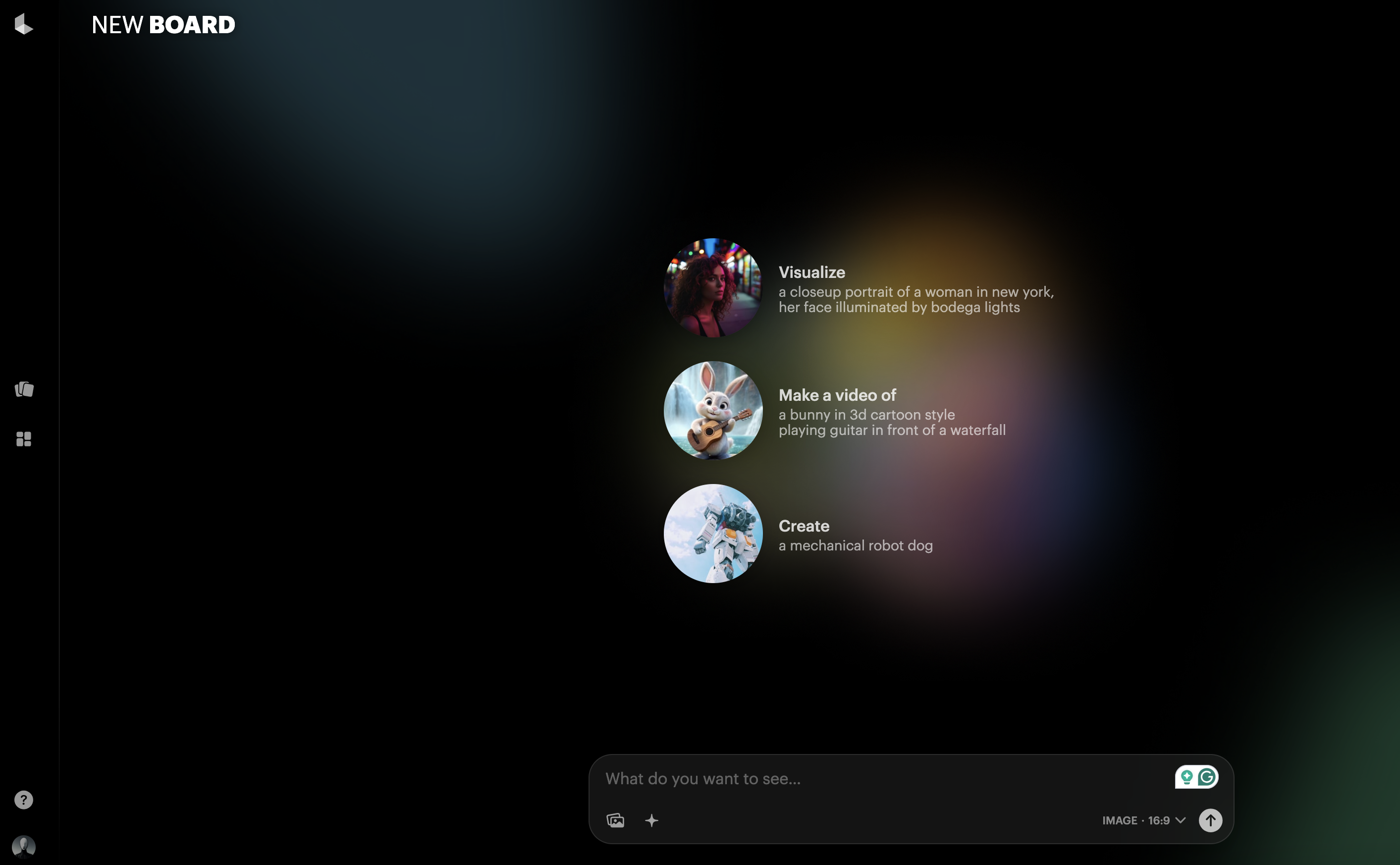 Luma AI user interface