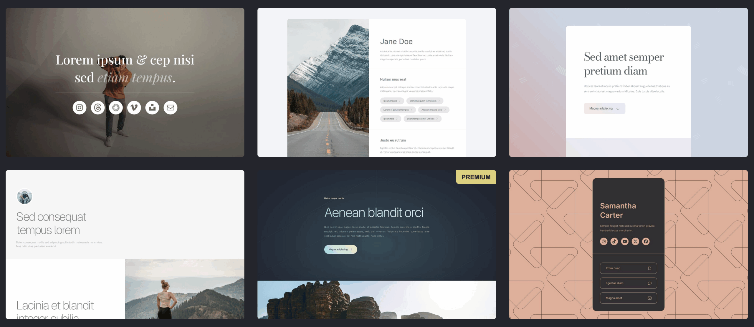 Carrd template page