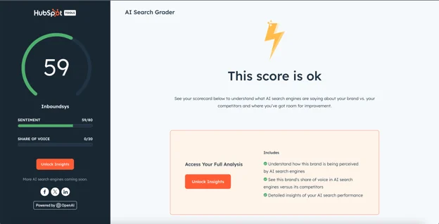 HubSpot AI user interface