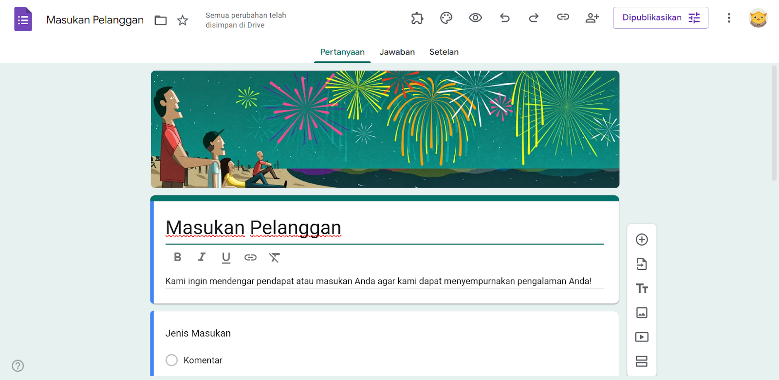Survei di Google Forms