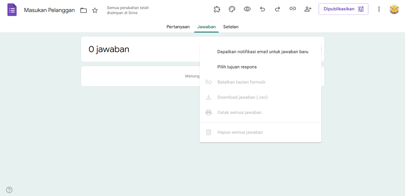Menampilkan survei di Google Forms