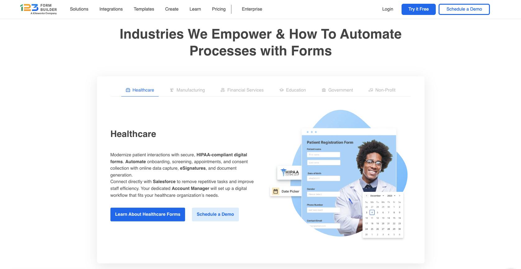 123FormBuilder Landing Page