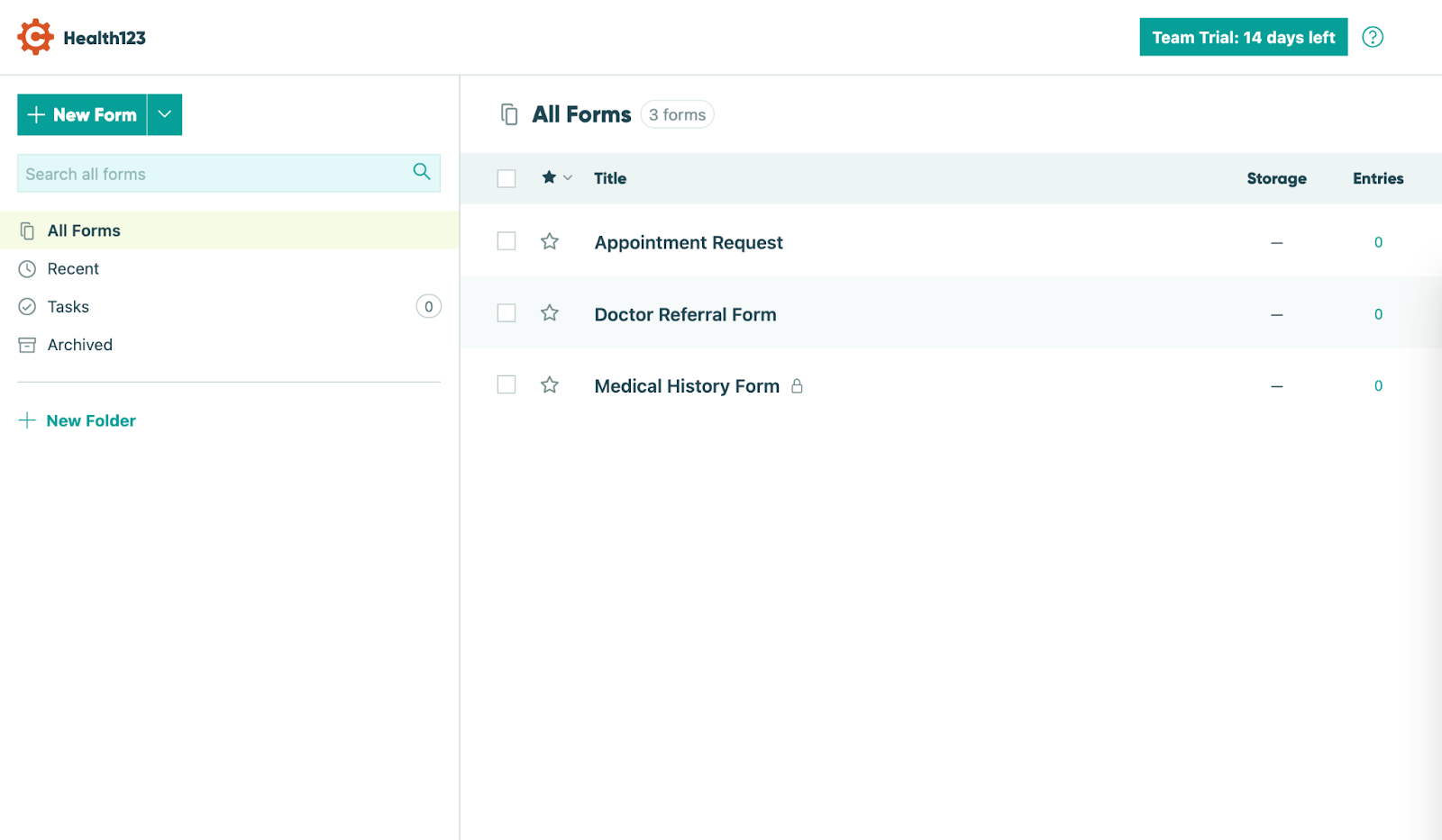 User Interface of Cognito Forms