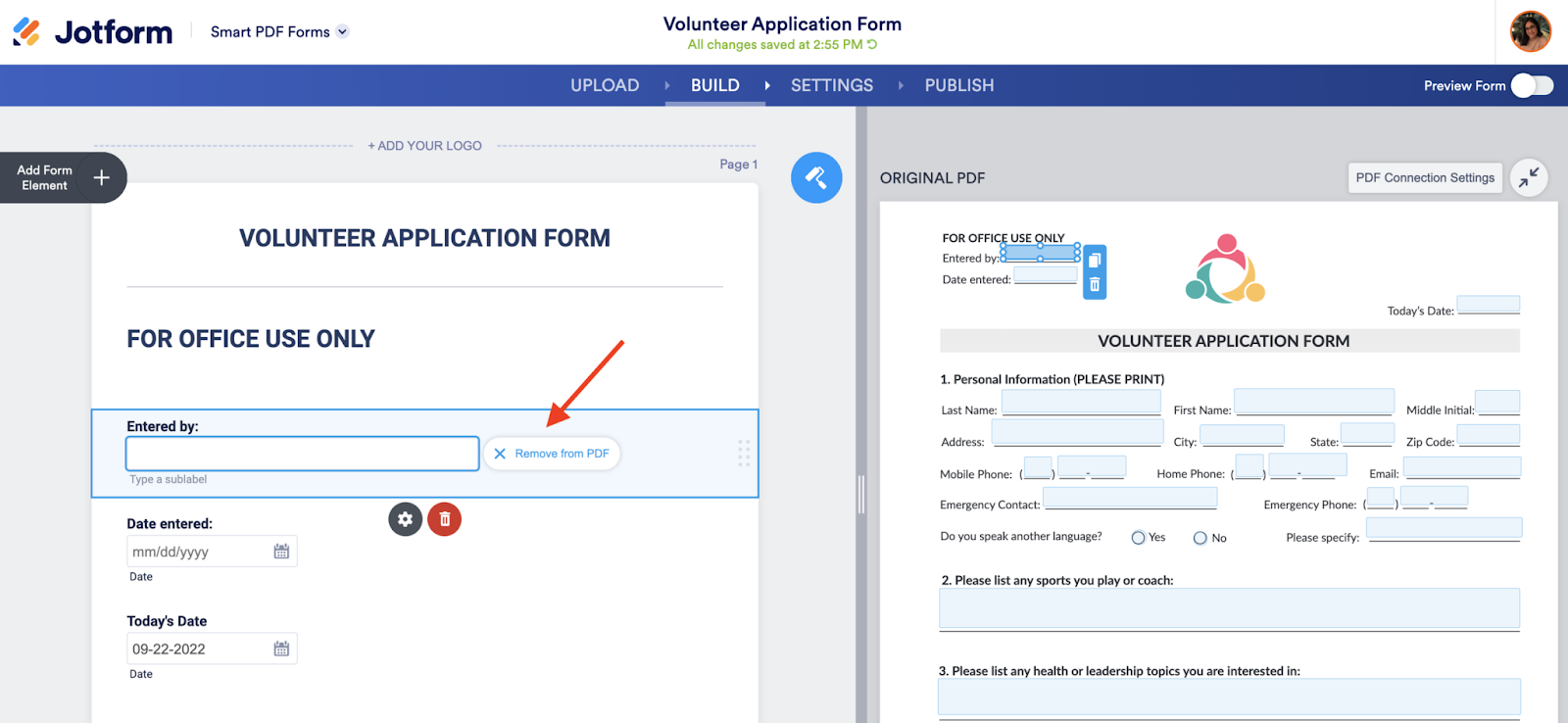Tangkapan Layar Halaman Bangun Mengklik Hapus dari PDF
