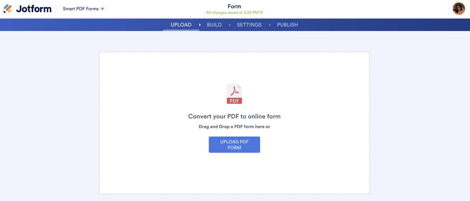 Unggah Halaman di Formulir PDF Cerdas Jotform