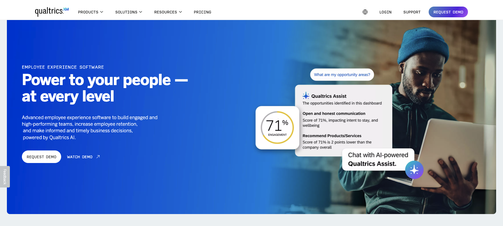 Qualtrics XM for Employee Experience Landing Page