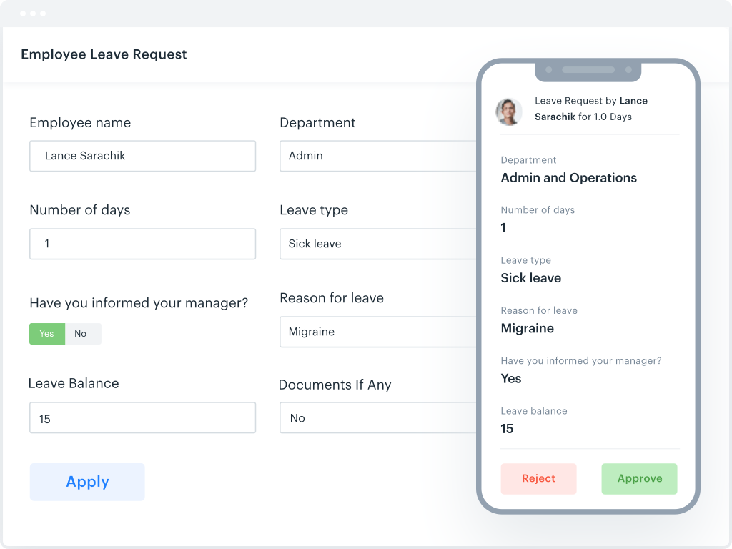 User Interface if Kissflow