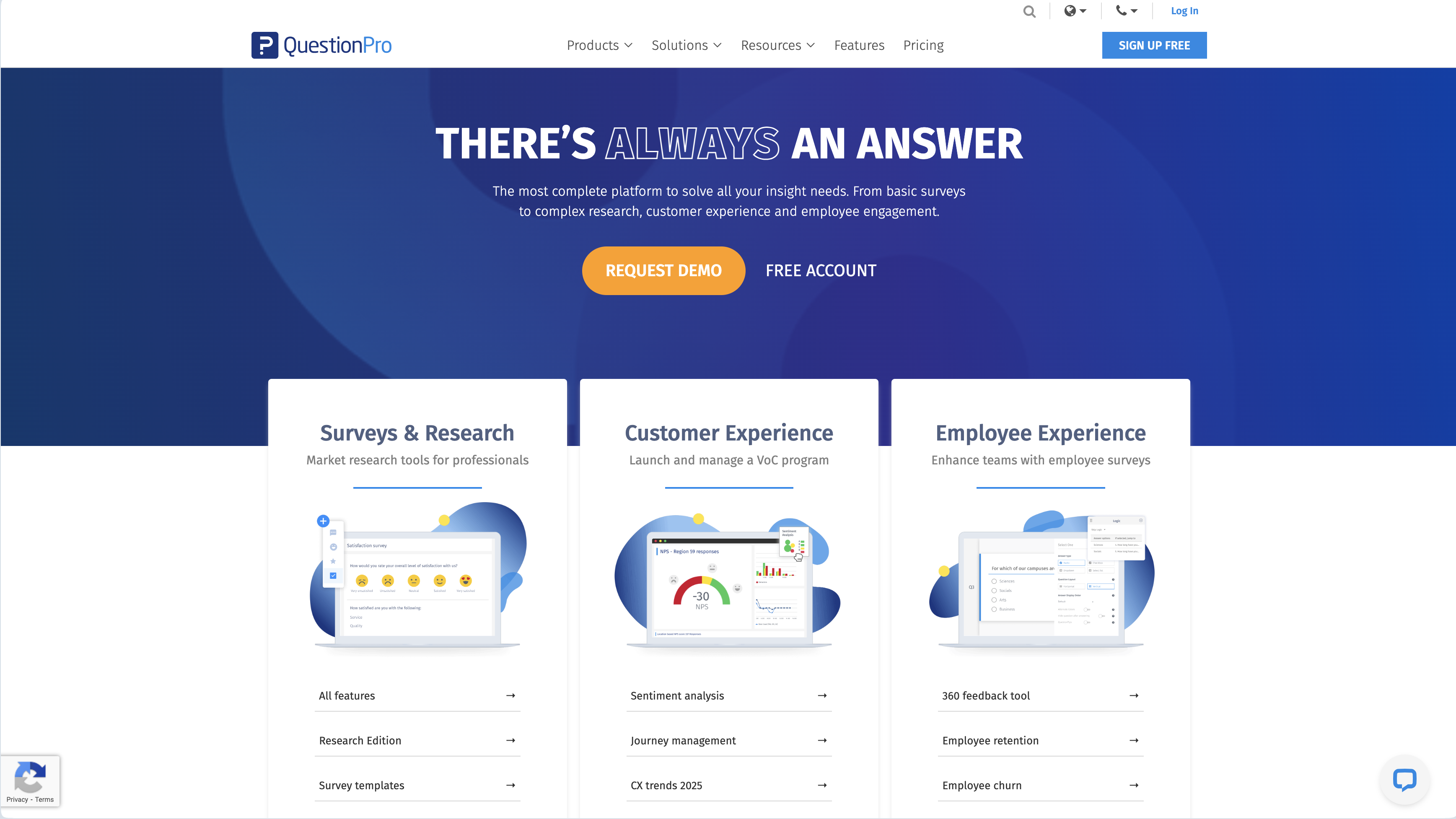 QuestionPro Landing Page