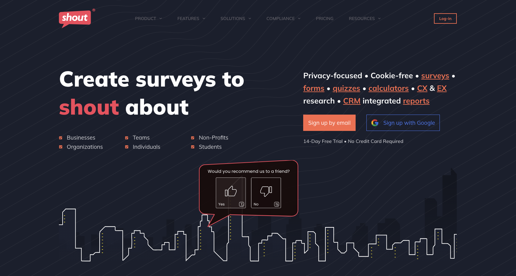 Shout Landing Page