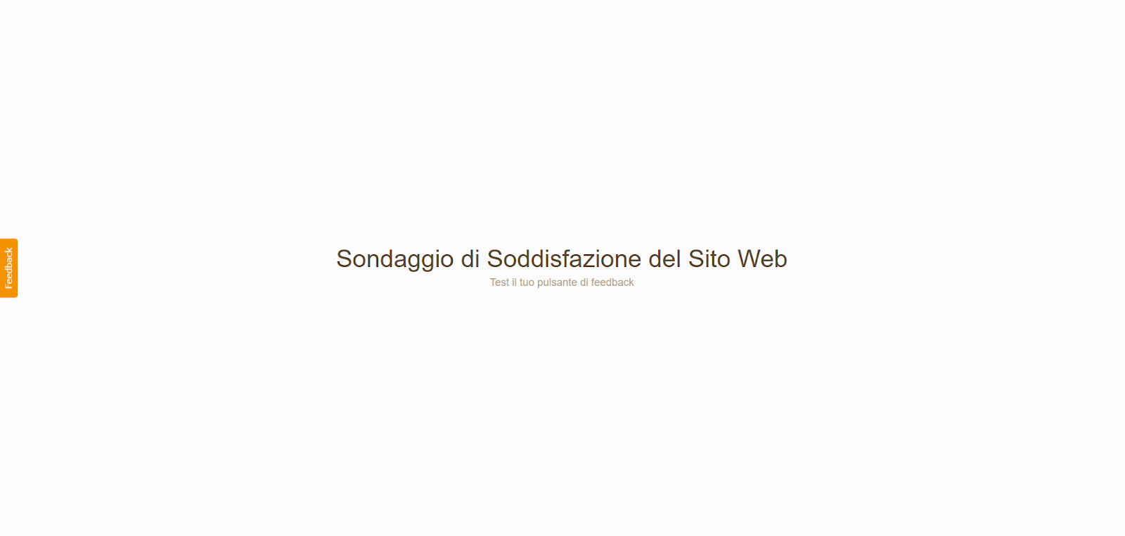 Uno screenshot dell'anteprima del modulo Sondaggio di Soddisfazione del Sito Web visualizzato che mostra il Pulsante di Feedback