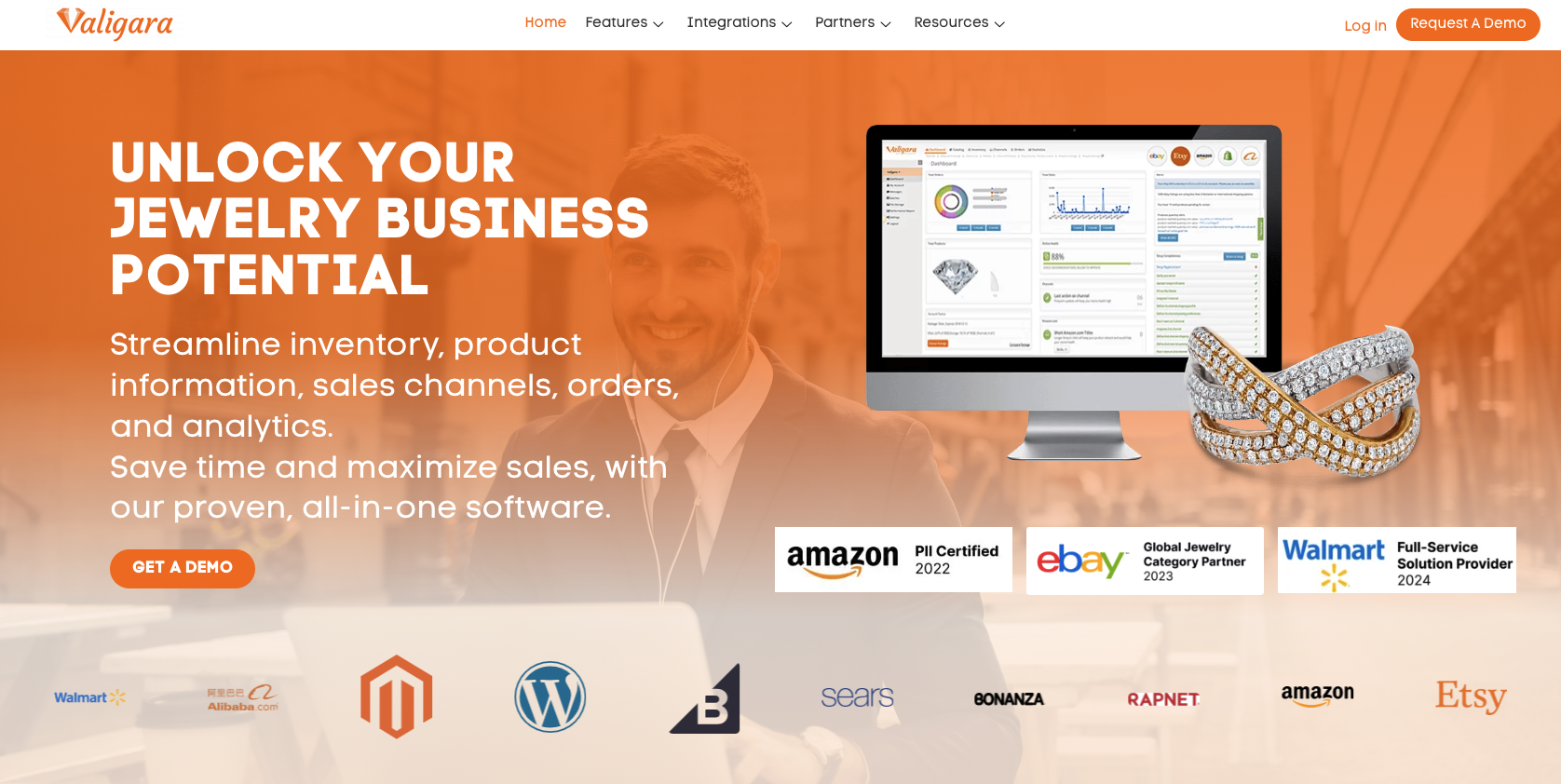 Valigara Landing Page