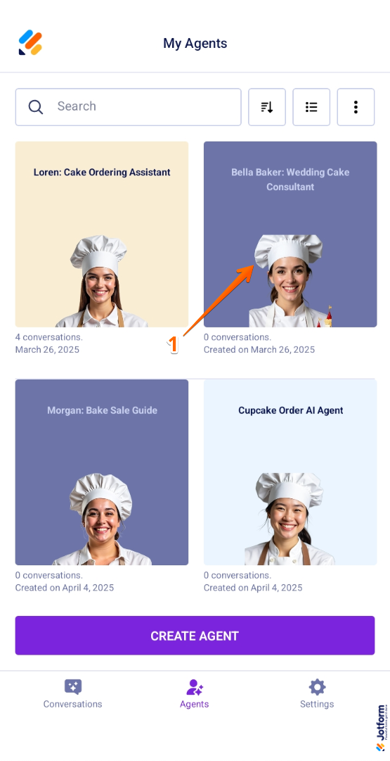 How to Manage AI Agents in Jotform AI Agent Mobile App Image-1