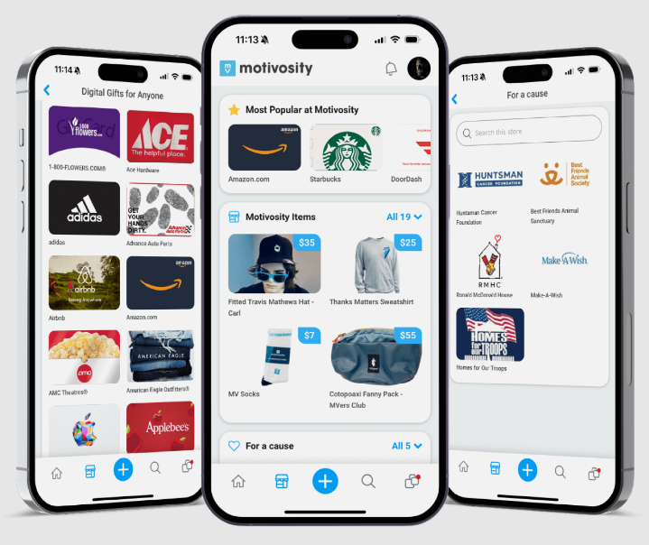 Motivosity user interface