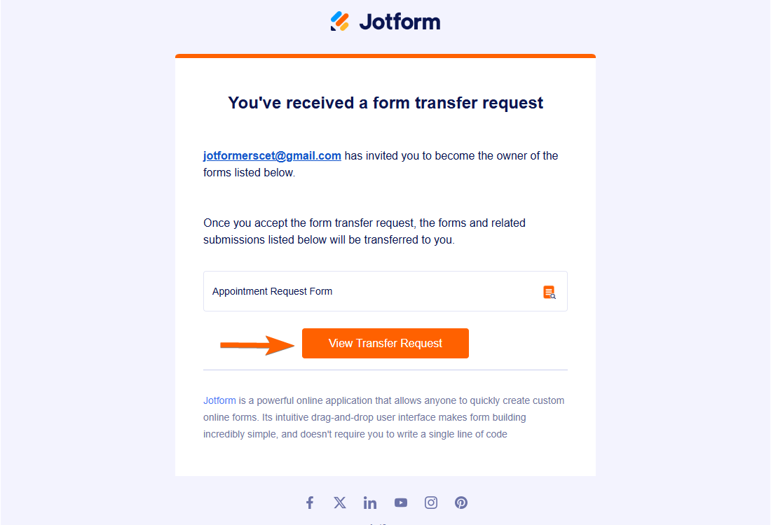 transfer request email