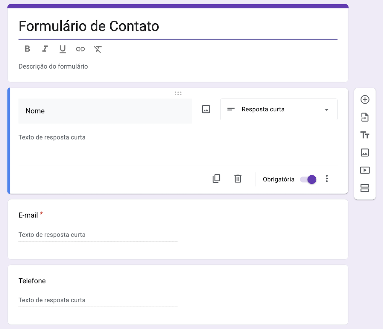 Formulário do Google