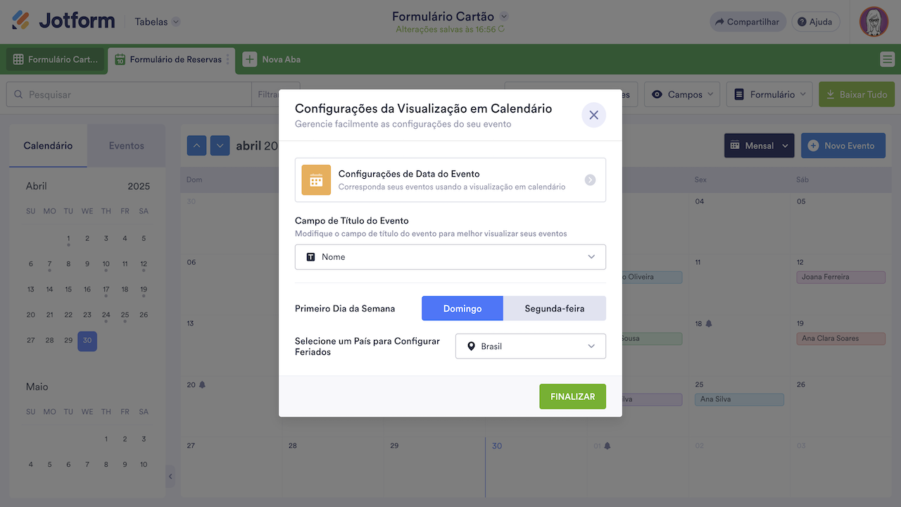 Configurações adicionais