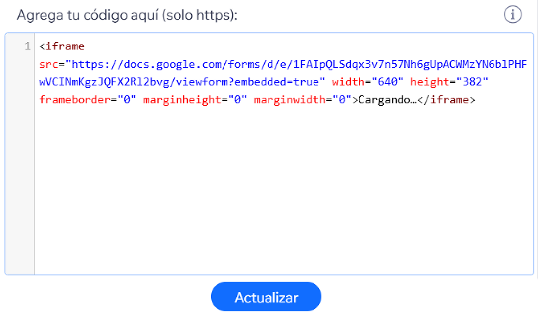 Cómo insertar Google Forms en Wix Image-7