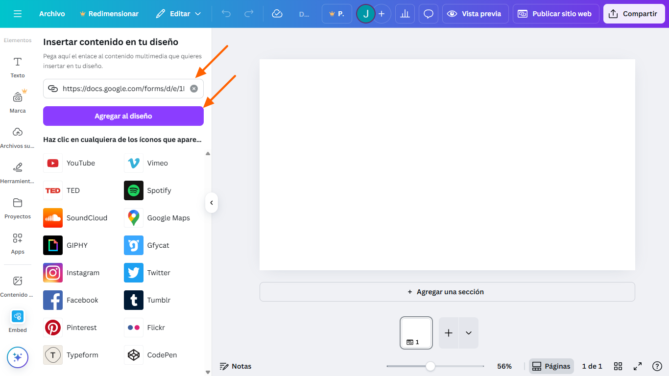 Cómo añadir un formulario de Google a un sitio web de Canva Image-8