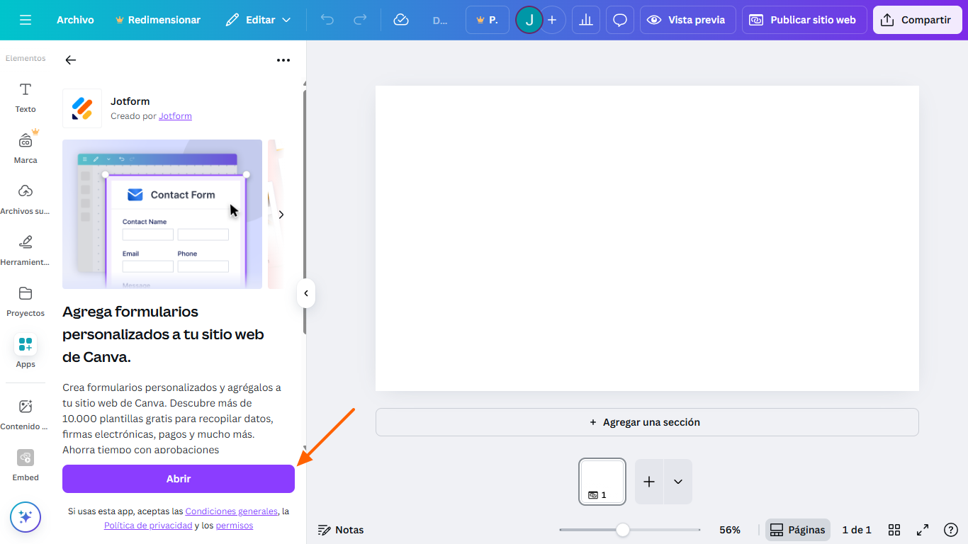 Cómo añadir un formulario de Google a un sitio web de Canva Image-10