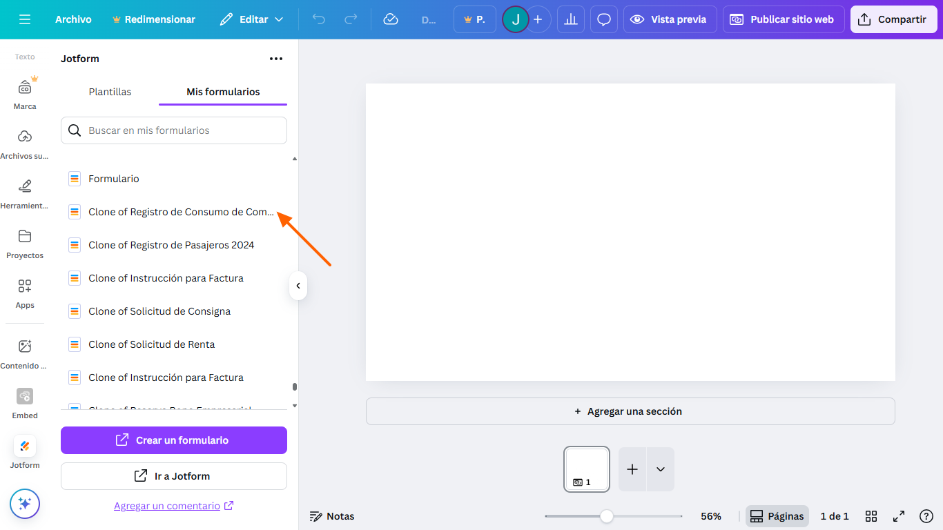 Cómo añadir un formulario de Google a un sitio web de Canva Image-13