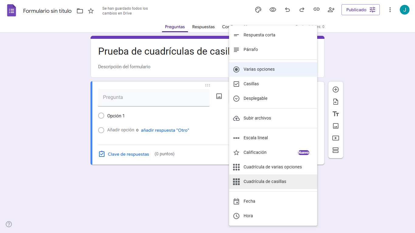 Cómo crear una cuadrícula de casillas en Google Forms Image-2