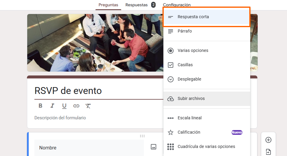 Cómo crear un formulario de RSVP en Google Image-2