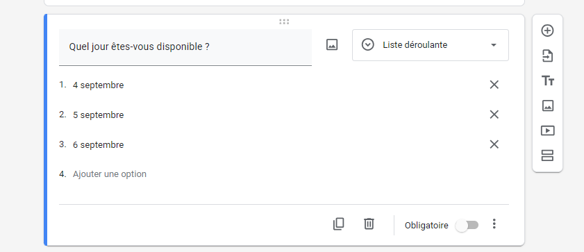Comment configurer des options de dates dans un formulaire Google Forms - image 1