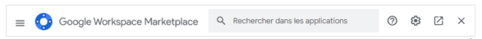 Capture d'écran du bandeau Google Workspace Marketplace