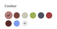 Capture d'écran des choix de couleur de l'option Thème dans Google Forms
