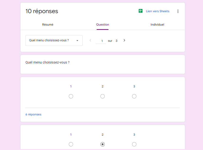 Capture d'écran d'un formulaire RSVP dans Google Forms