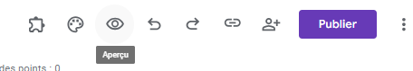 Capture d'écran de l'option d'aperçu dans Google Forms