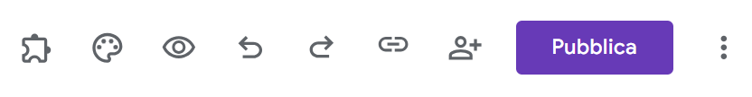 Screenshot che mostra il pulsante pubblica su Google Forms