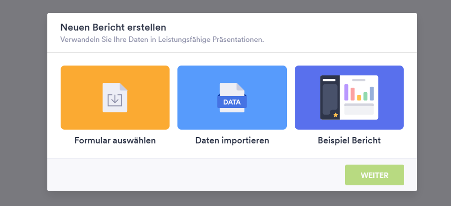 Fenster Berichtsansicht erstellen
